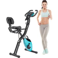 DIRECT WICKER UBS-MS187237FAA Folding Exercise Bike&#44; Fitness Upright and Recumbent X-Bike with 16-Level Adjustable Resistance&#44; Arm Ban