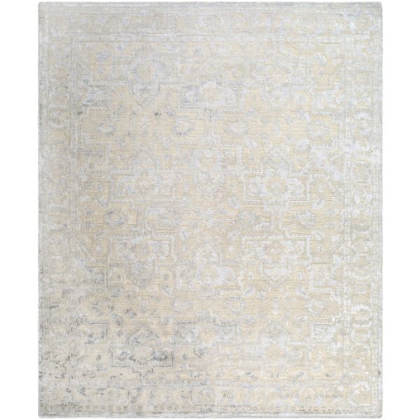 Livabliss WTL2300-69 6 x 9 ft. Waterloo WTL-2300 Low Pile Hand Knotted Rectangle Rug - Ivory & Light Gray