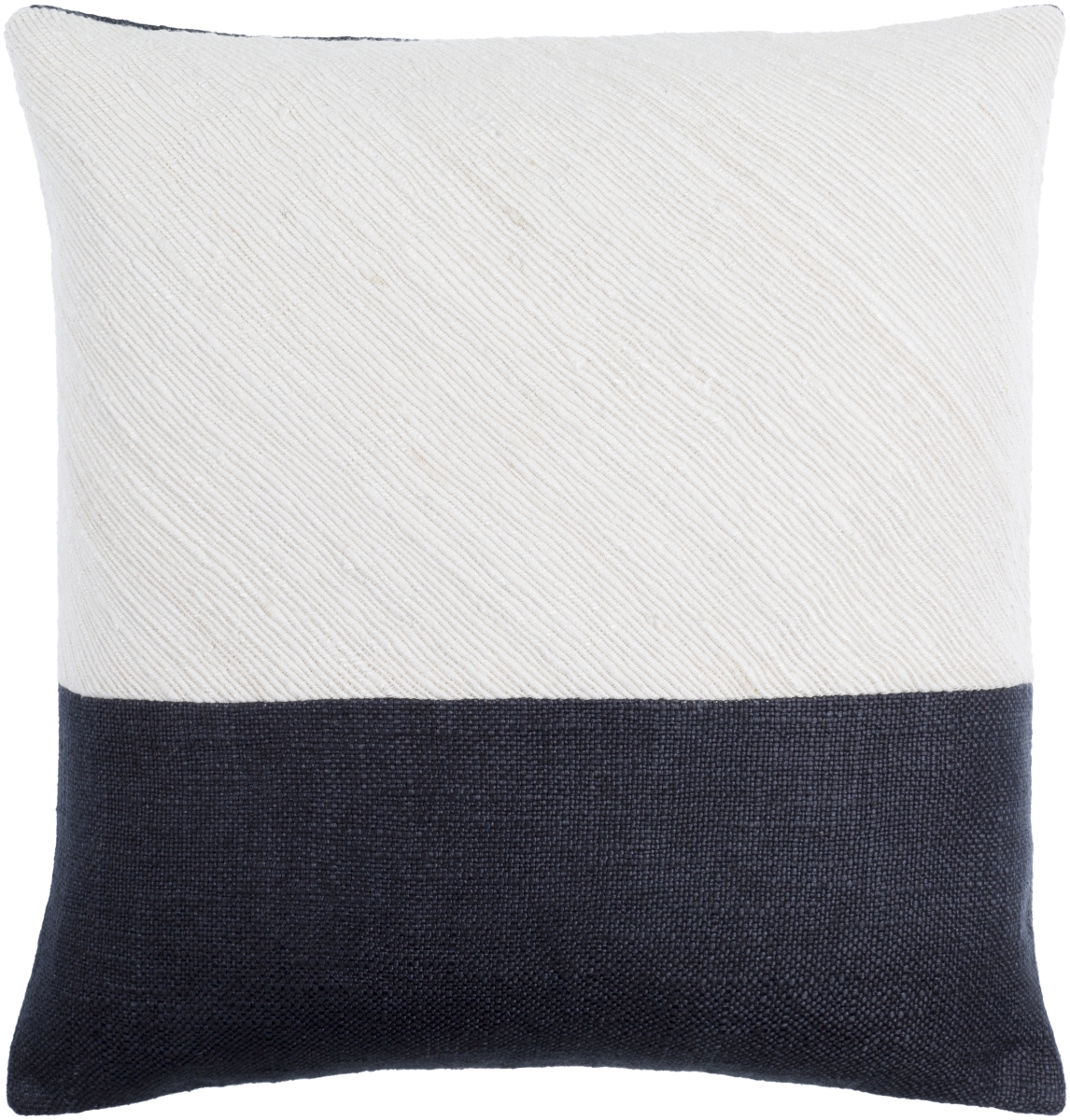 Livabliss LOX003-2222 22 x 22 in. Loomed Luxe LOX-003 Modern Square Accent Pillow&#44; Off-White & Onyx