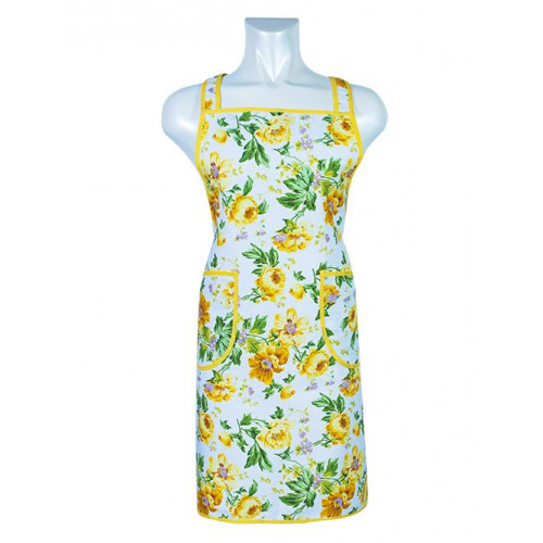 Mr. MJs Trading AG-37554-Y Floral Kitchen Apron&#44; Yellow Print