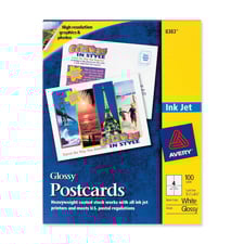 avery consumer products ave8387 inkjet postcard perforated 5 50in