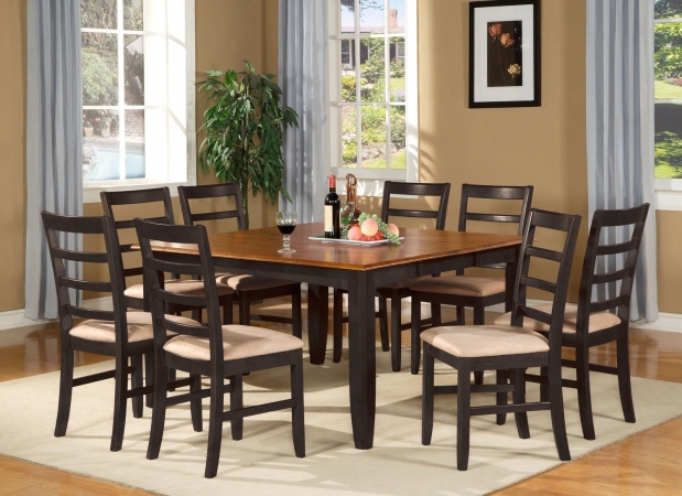 Square Table 8 Chairs East West Furniture Parf9 Blk C 9 Piece Parfait Square Table With 18