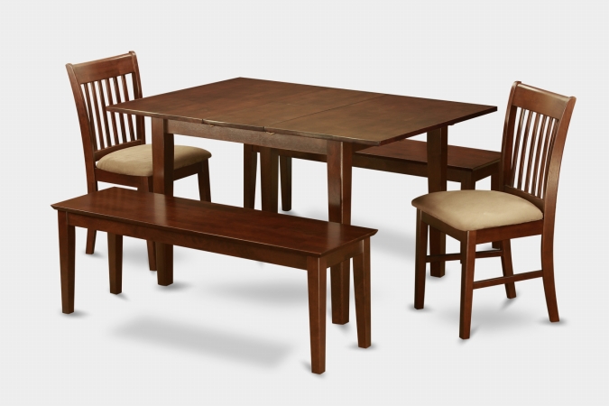East West Furniture Psno5c Mah C 5pc Picasso Dining Table With 2