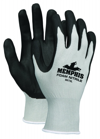MCR Safety MCR 127-9673M Foam Nitrile Gloves&#44; Medium&#44; Black &amp; Gray