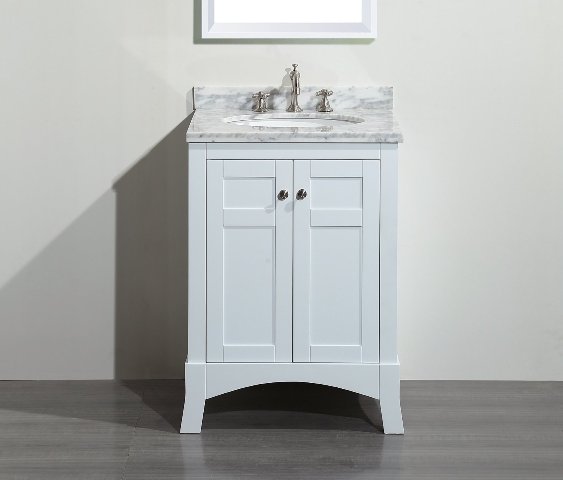 Eviva New York 24 Inch White Bathroom Vanity With Marble Eviva New York 24 Inch White Bathroom Vanity With Marble Carrera Countertop Sink
