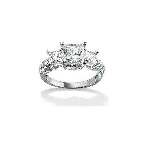 Palmbeach Jewelry 387965 3 06 Tcw Princess Cut Cubic Zirconia