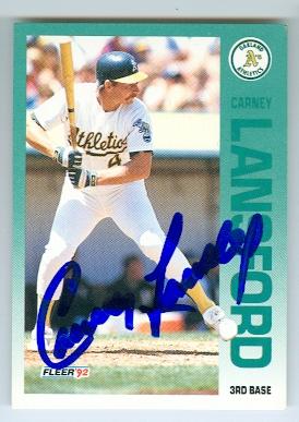223558 Oakland Athletics 1992 Fleer No 261 Carney Lansford