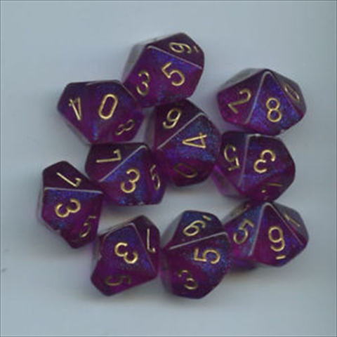 chessex manufacturing 27267 d10 clamshell set of 10 dice borealis