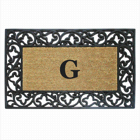 Nedia Home 18017g Acanthus Border 30 X 48 In Rubber Coir Doormat