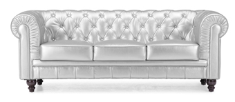 Zuo Modern 900112 Aristocrat Sofa In Silver Leatherette Zuo Modern 900112 Aristocrat Sofa In Silver Leatherette