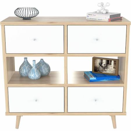Inval America Com 5128 Dresser With Bureau In Maple Polar White
