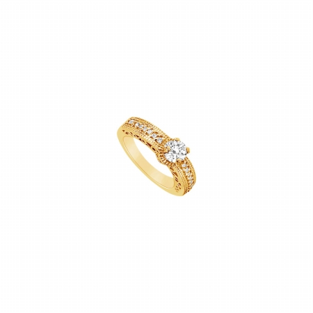 Fine Jewelry Vault UBJS603AY14D-101RS5.5 Diamond Engagement Ring 14K Yellow Gold&#44; 0.75 CT - Size 5.5