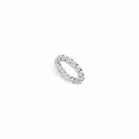 Fine Jewelry Vault UB18WR300D22615-101RS9.5 3 CT Diamond Eternity Band 18K White Gold Second & Third Wedding Anniversary Ring - Size 9.5