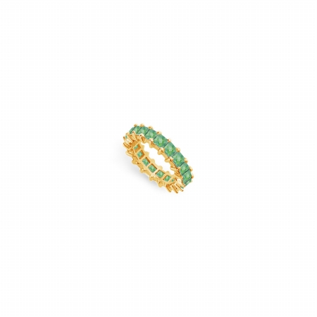 Fine Jewelry Vault UBUAGVYSQ400E231 Created Emerald Eternity Band&#44; Yellow Gold Vermeil - 4 CT TGW &#44; 20 Stones