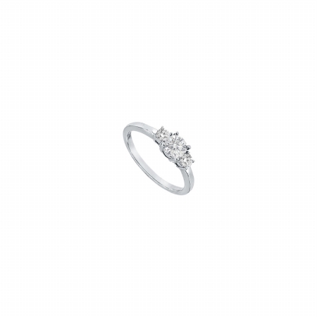 Fine Jewelry Vault UBJ2430PTD-101RS6 Three Stone Diamond Engagement Ring Platinum&#44; 0.75 CT - Size 6