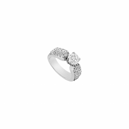 Fine Jewelry Vault UBJ993W18D-101RS8 Diamond Engagement Ring 18K White Gold&#44; 1.50 CT - Size 8