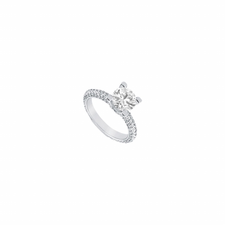 Fine Jewelry Vault UBJ7529PTD-101RS9 Diamond Engagement Ring Platinum&#44; 1.50 CT - Size 9