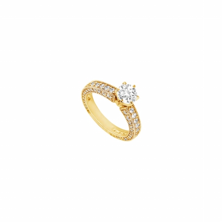 Fine Jewelry Vault UBJ1255AY14D-101RS4.5 Diamond Engagement Ring 14K Yellow Gold&#44; 1.50 CT - Size 4.5
