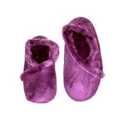 Living Healthy Products Women's Memory Foam Slippers, Size 7-8 - Faux Fur-Lined Suede - Women's Slippers, Purple