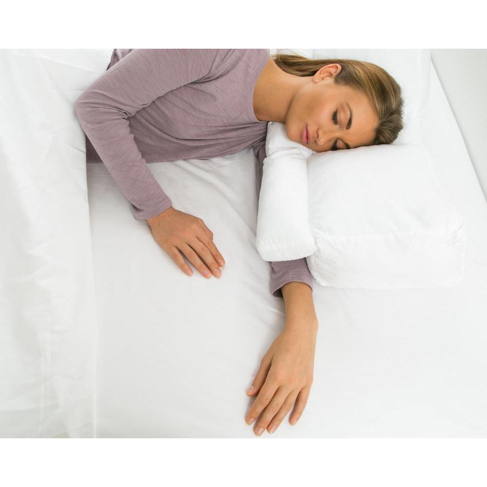 Better Sleep Pillow Goose Down Pillow - Patented Arm-Tunnel Design Improves Hand and Arm Circulation - Bed Pillow, White
