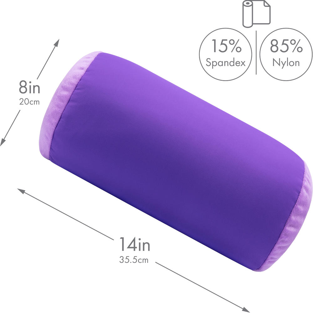 Living Healthy Products Dark Lavender - Microbead Pillow Neck Roll Bolster Pillows - Squishy Mooshi Beads Offer Comfort & Support,- 1 Piece