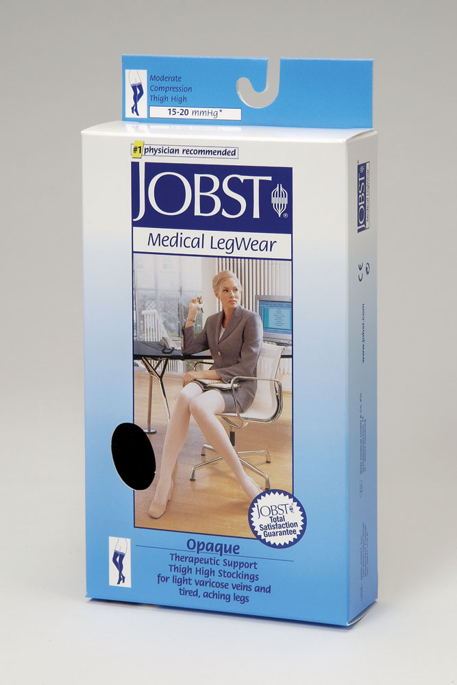 BSN Medical Jobst Opaque Open Toe Thigh High 15 - 20 Mmhg Support Stockings - Large