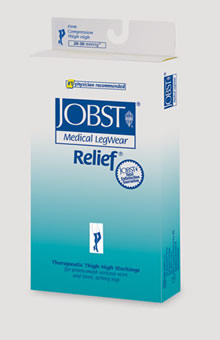 BSN Medical Jobst Relief 20 - 30 Mmhg Closed Toe Thigh Highs With Silicone Top Band - Beige - Large