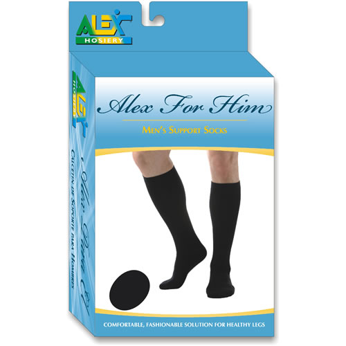 ALEX ORTHOPEDIC Men's Support Socks Black 20-30 mmHg
