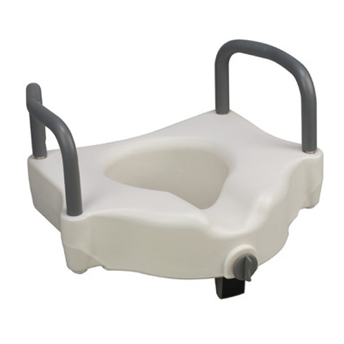 DeluxeComfort Hi-Riser Locking Raised Toilet Seat w/ Arms