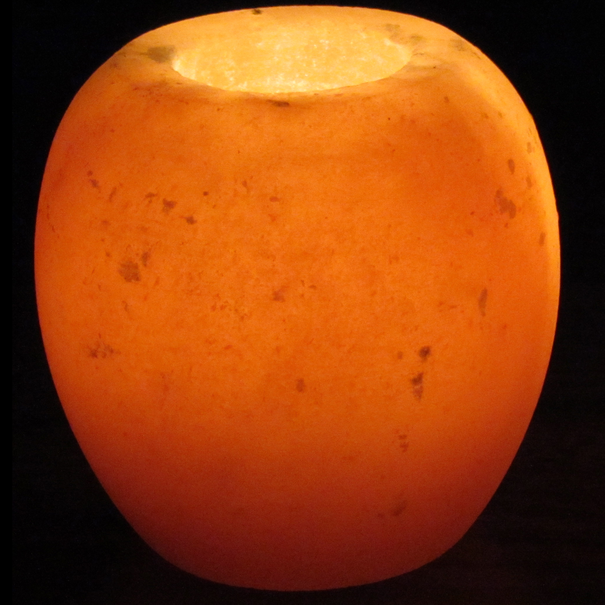 HimaGlow Ball Salt Candleholder Hand Carved - Ball Shape Himalayan Crystal Salt 1 Tealight Candle Holder