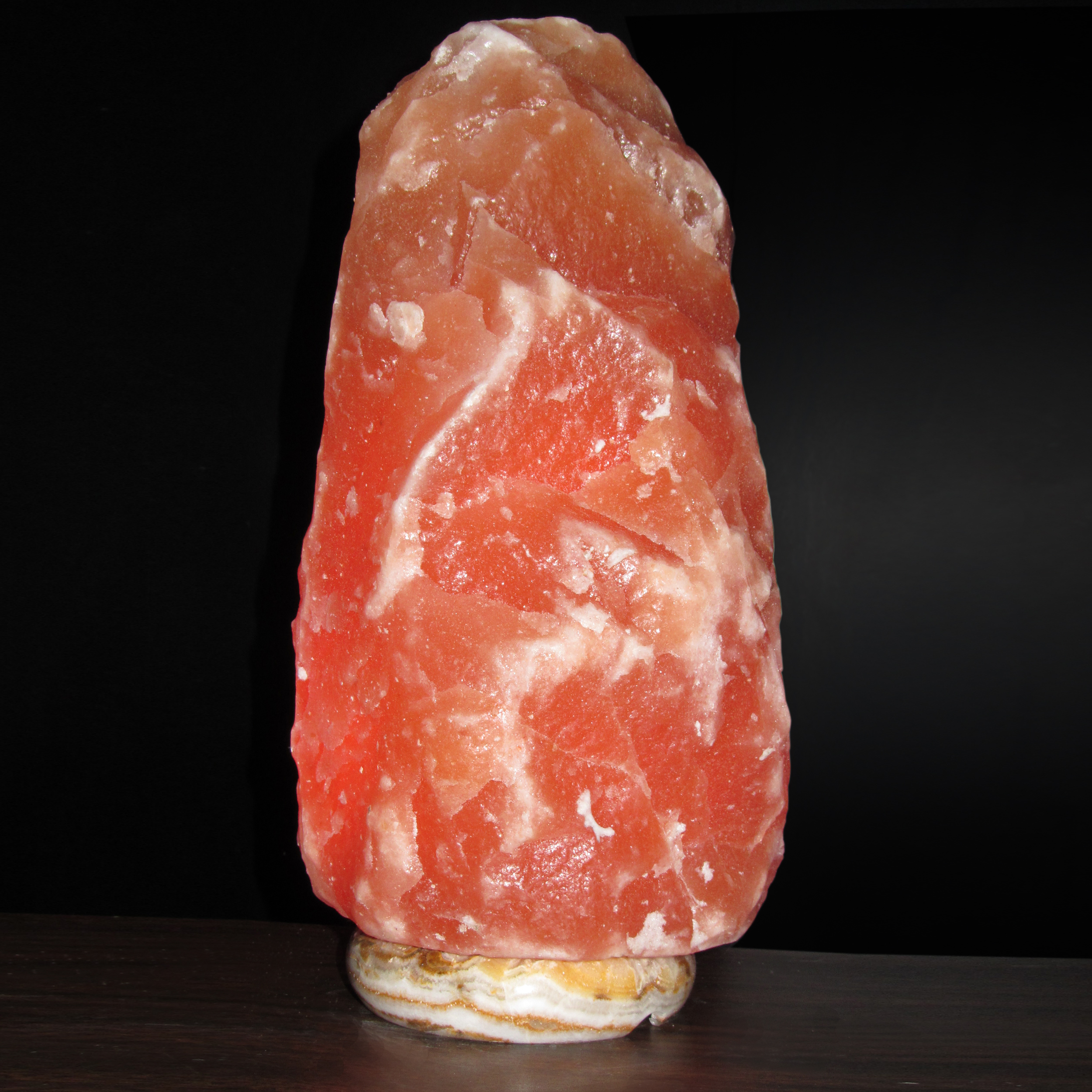 Sunrise 10 in. Natural Salt Lamp Height:11-15 Pound - on Onyx Marble Base- Himalayan Natural Crystal Salt Lamp with Bulb and Cord