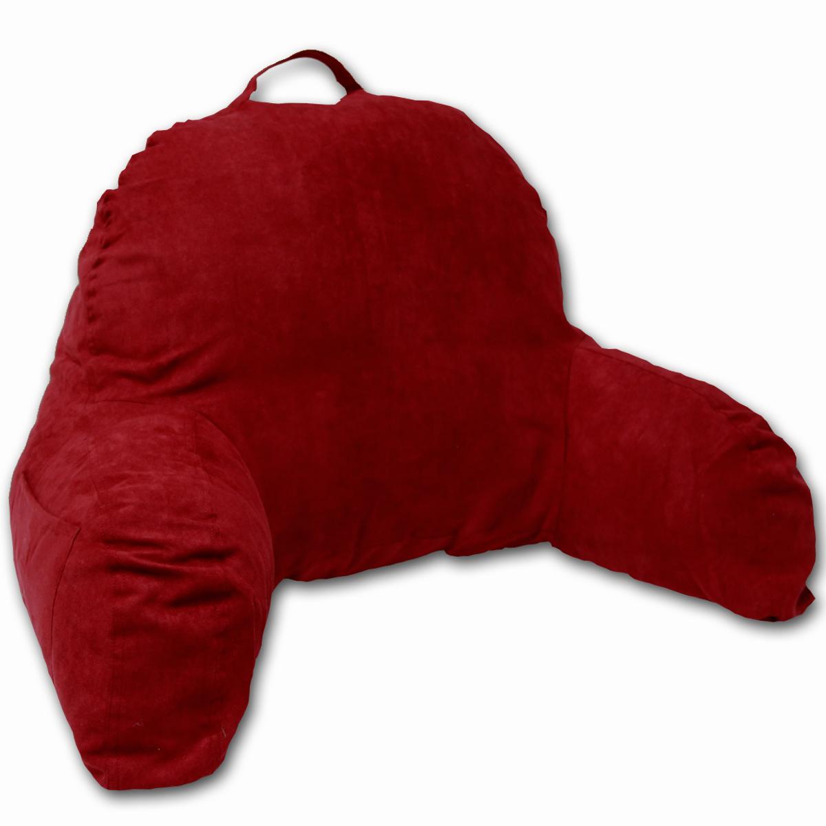 Cozy Quarters Microsuede Bedrest Pillow - Red - BED REST READING PILLOW