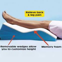 Hermell Soft White Leg Wedge Pillow - Memory Foam Wedges for Leg Elevation  - Adjustable Wedges Help Back Pain