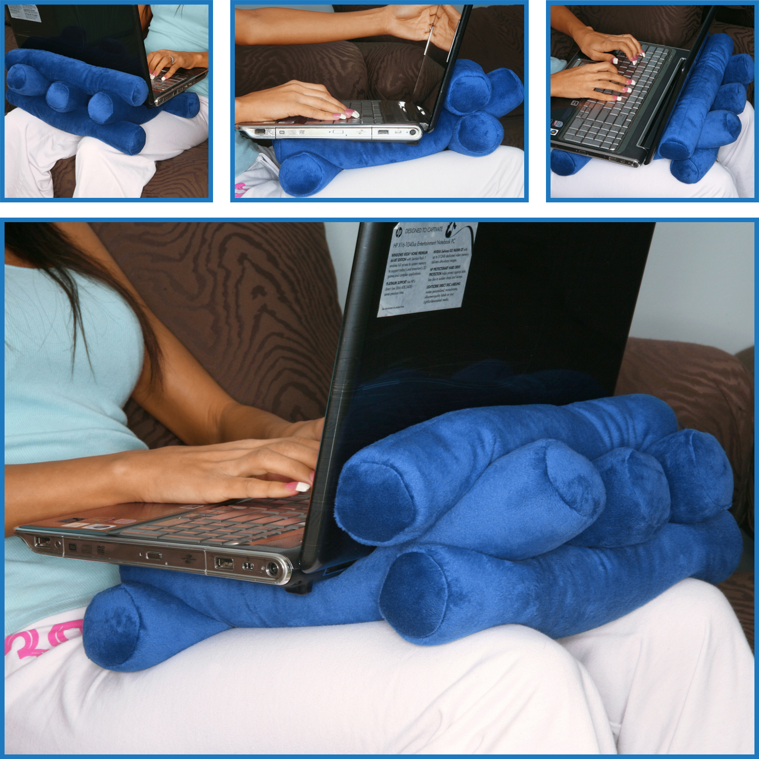 Deluxe Comfort Portable Laptop Adult and Kids Lap Desk - Blue