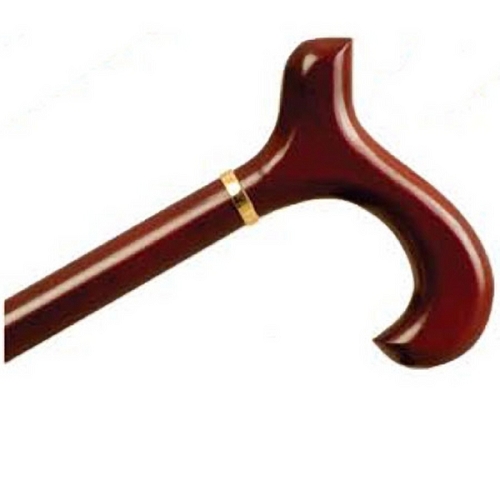 ALEX ORTHOPEDIC Wood Cane With Derby Handle and Collar Ladies - Rosewood Stain