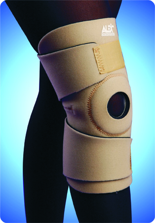 ALEX ORTHOPEDIC Neoprene Knee Wrap With Spiral Stay, Universal, Black