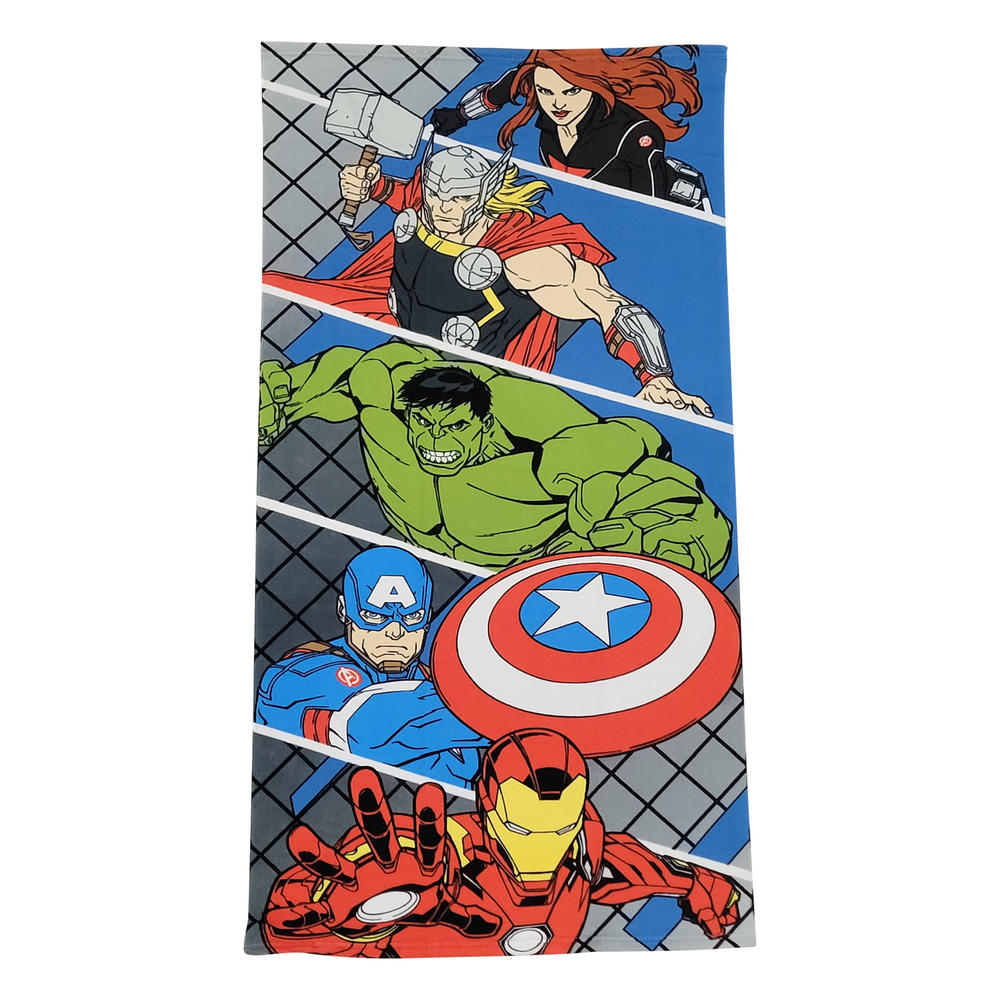 Marvel Avengers Beach Towel 54" x 27" Microfiber Marvel Hulk Thor Iron Man Pool Bath