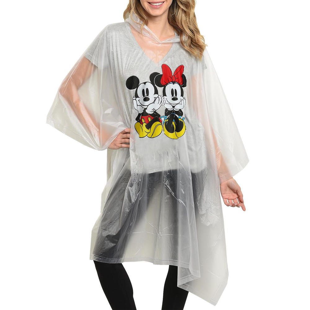 Disney Mickey & Minnie Mouse Adult Rain Poncho Water Resistant Women's