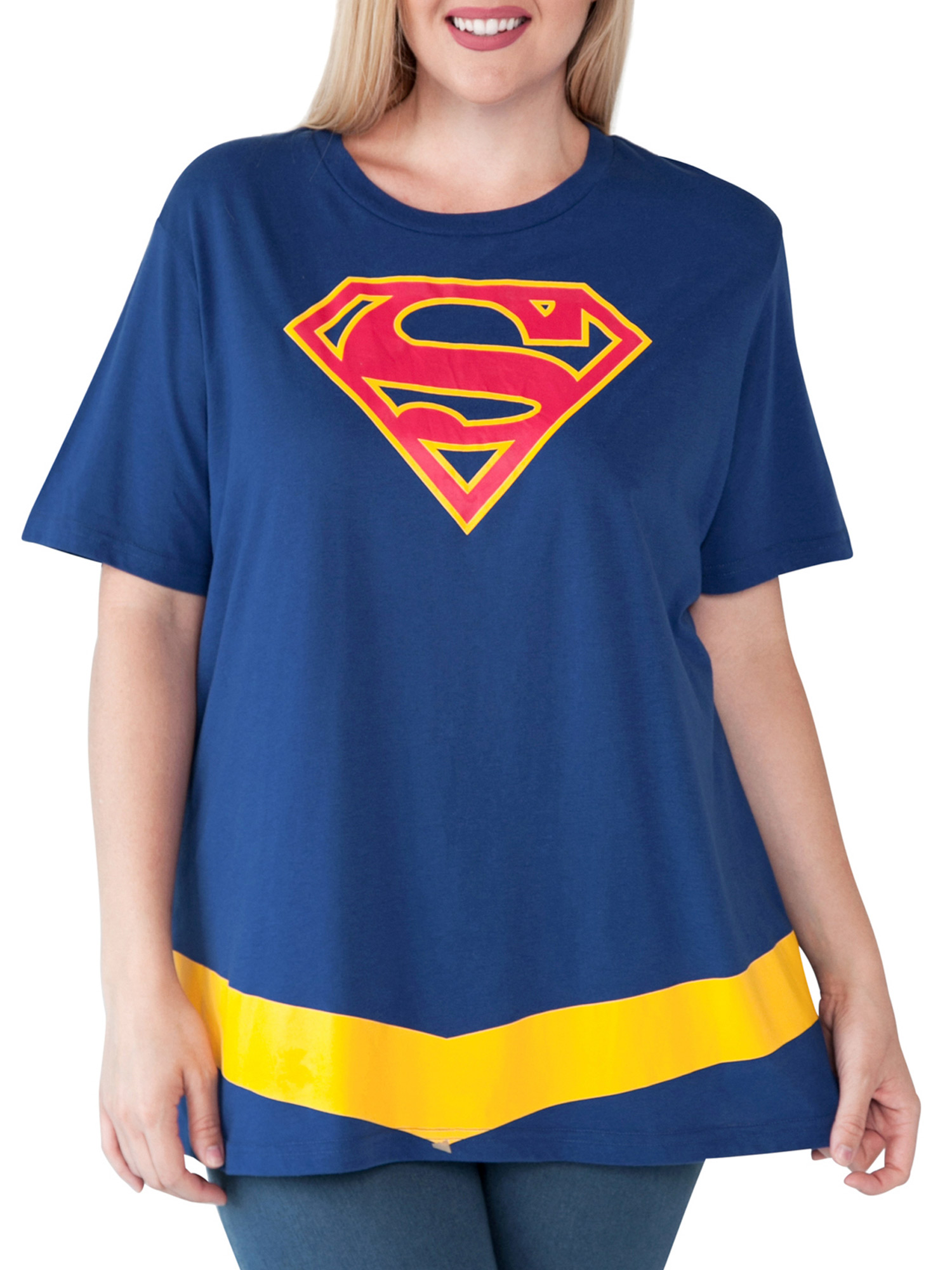 DC Comics Supergirl T-Shirt Costume Tee Women's Plus Superhero DC Comics Blue