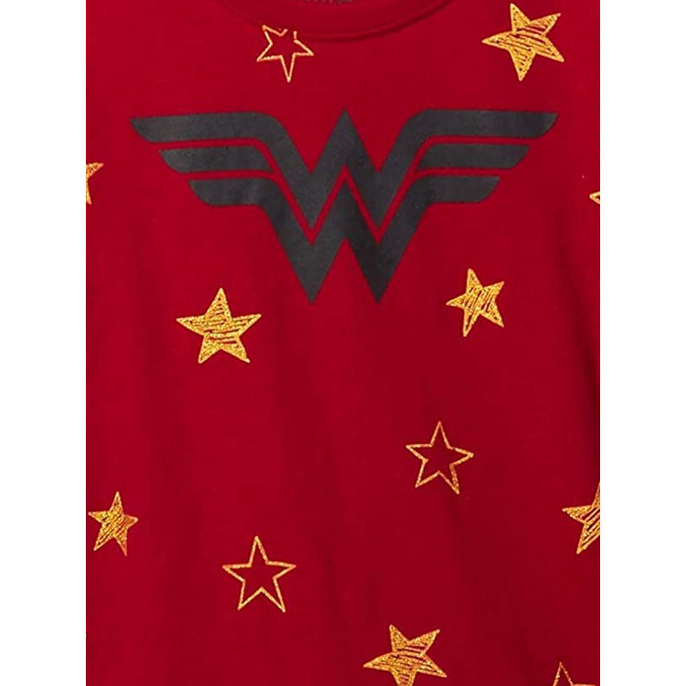 DC Comics Wonder Woman T-Shirt Superhero Logo Stars Short Sleeve Red DC Comics Girls
