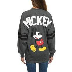 Disney Mickey Mouse Sweatshirt Disney Women's Long Sleeve Jersey Charcoal Gray