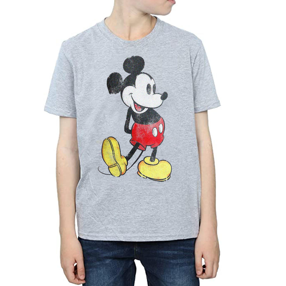 Disney Boys Disney Classic Mickey Mouse T-Shirt Short Sleeve Distressed (XS Only)
