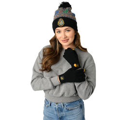 HARRY POTTER Adult Harry Potter Beanie Hat with Gloves Touch Screen Women's Knit Hogwarts Set