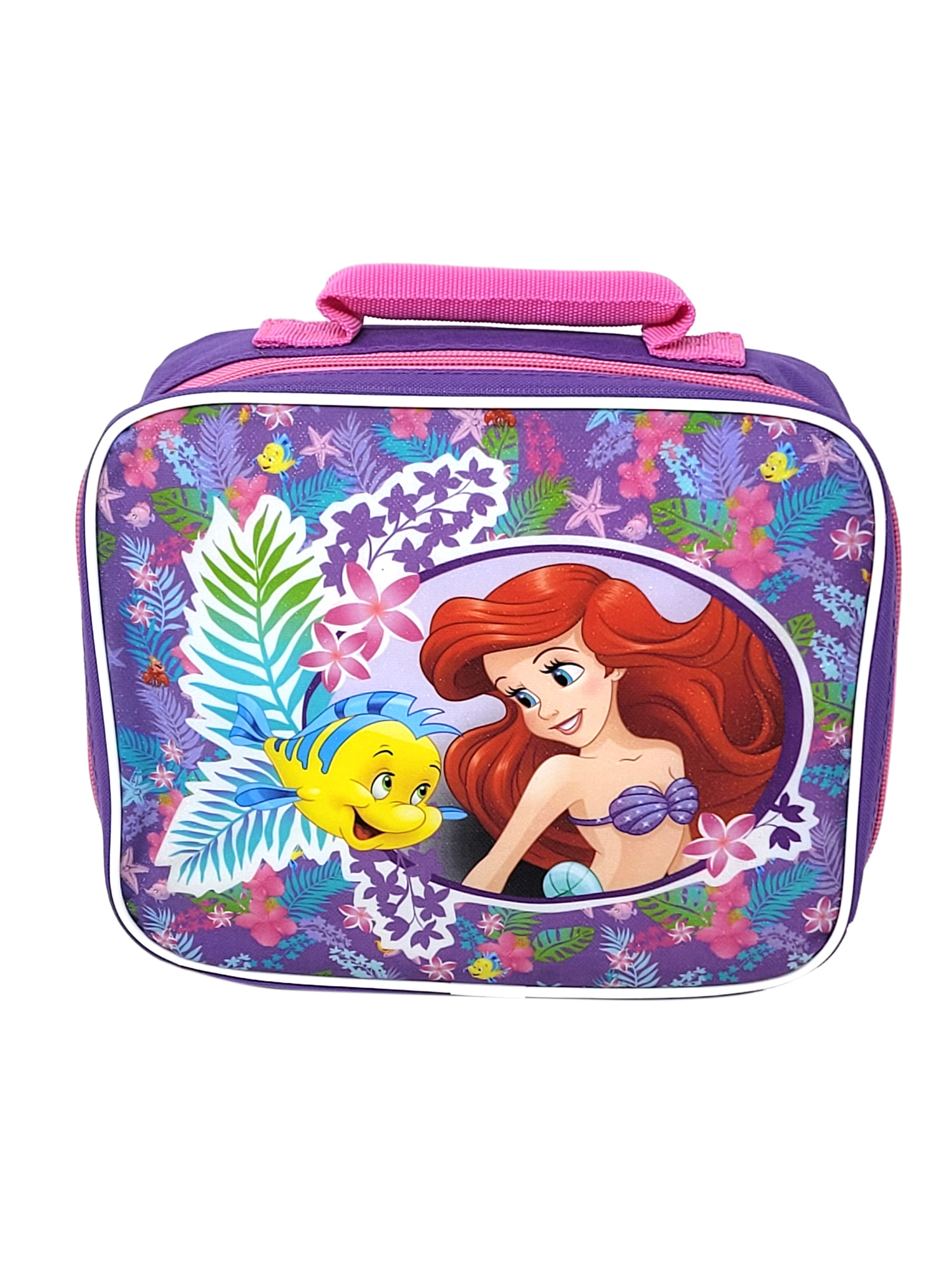 Disney The Little Mermaid Transparent Backpack 16" & Ariel Insulated Lunch Bag Set
