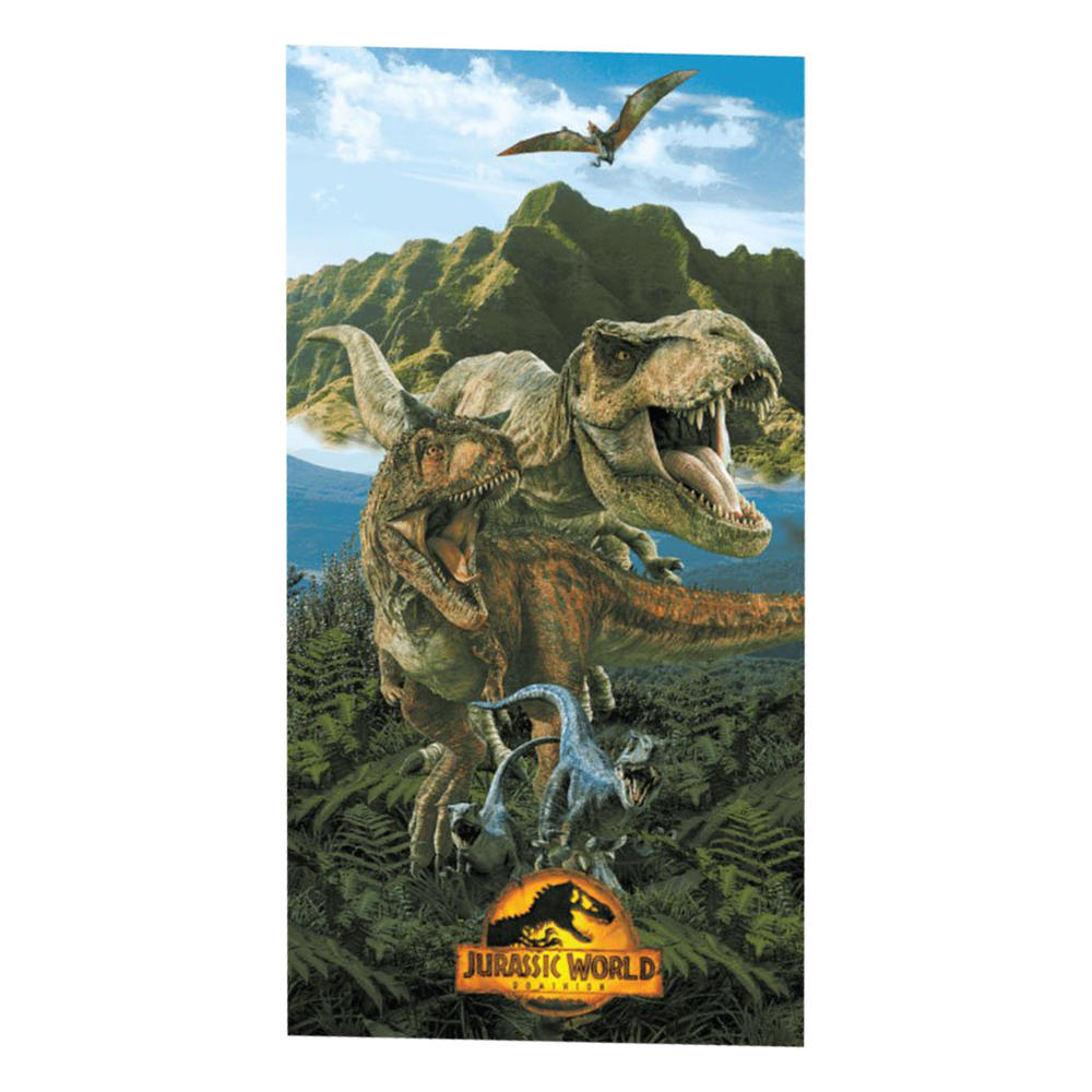 Jurassic Park Jurassic World Dominion Beach Towel 54" x 27" Pool Bath T-Rex Velociraptor