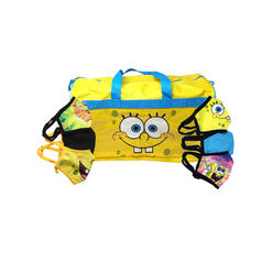 Nickelodeon Spongebob Squarepants Duffel Bag w/ 6-Piece Reusable Face Masks Set