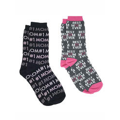 360 Threads Women's #1 Mom & Best Mom Ever Novelty Crew Socks Mother's Day Gift Pack