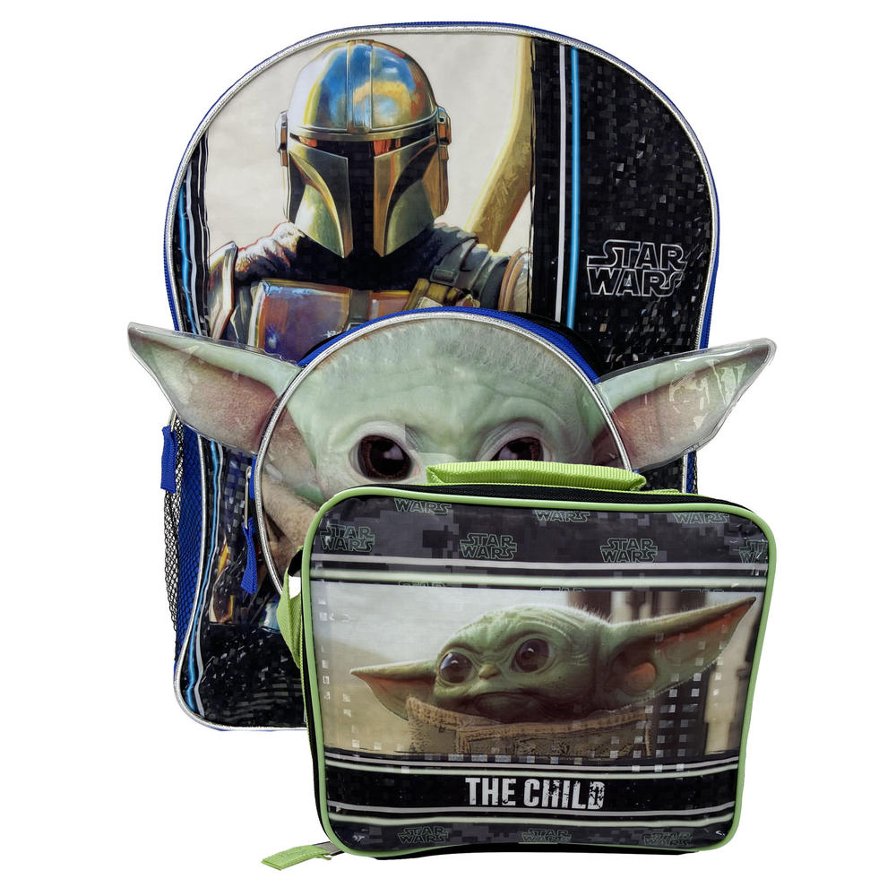 Star Wars Backpack 16 Baby Yoda Pocket W Mandalorian Insulated Lunch Bag