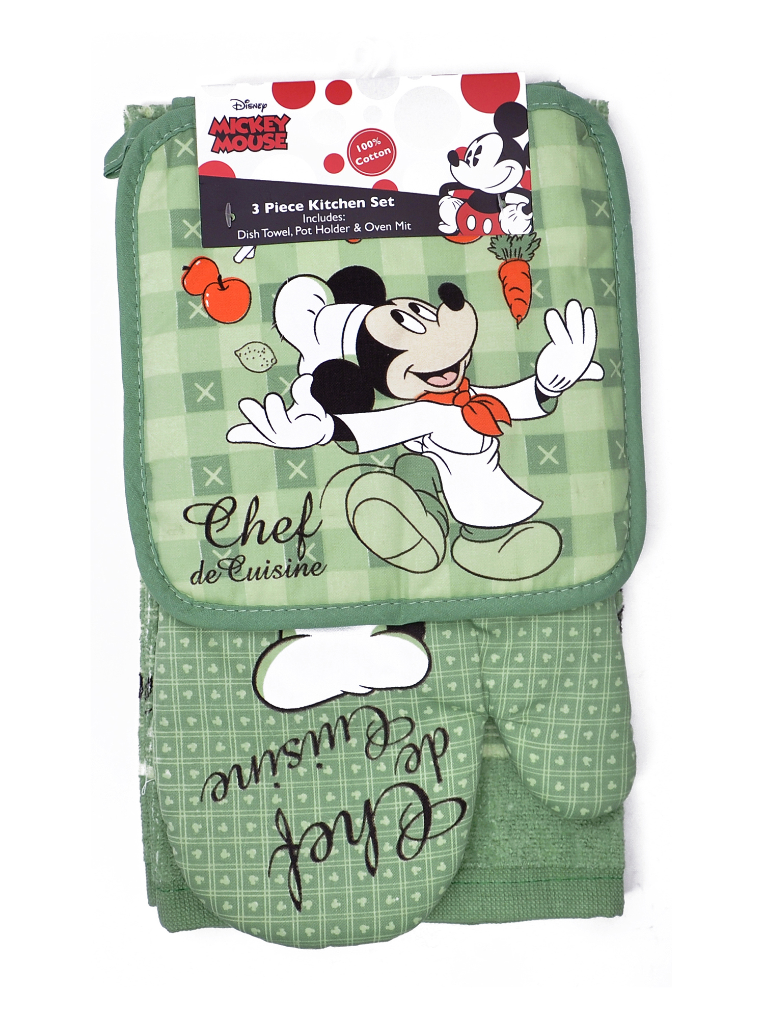 Disney Mickey Mouse 4Piece Dish Towels Kitchen Set Pot