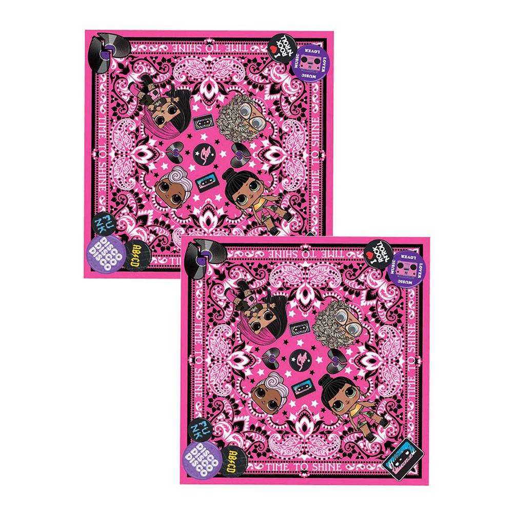L O L Surprise Lol Surprise Omg Dolls Bandanas Face Covers 22 X 22 2 Piece Set
